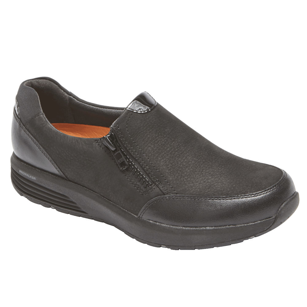 Slip-Ons Rockport Mujer Mexico - Trustride Side Cremallera Negros - HJLMT7259